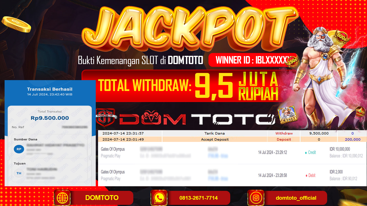 JACKPOT SLOT PRAGMATIC GATES OF OLYMPUS 15 JULI 2024